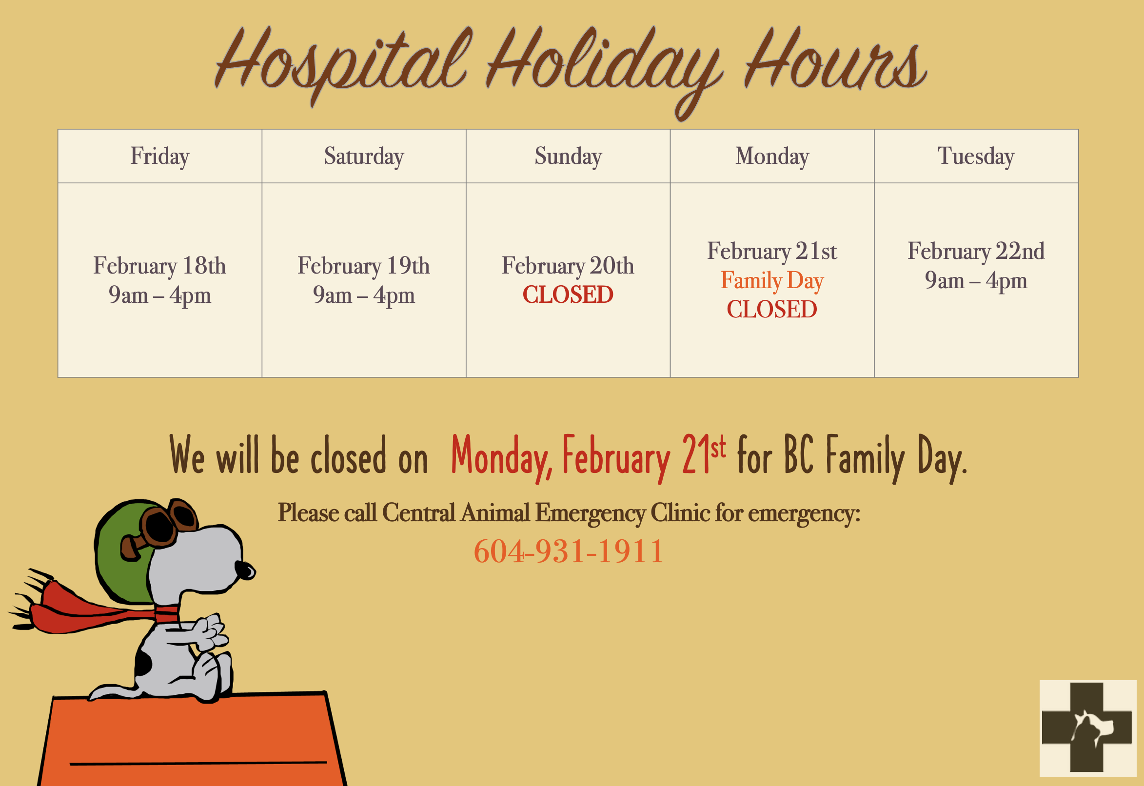 News - February 2022 Holiday Hours News - February 2022 Holiday Hours
